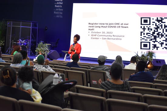 Michelle Burroughs presenting on Long Haul COVID